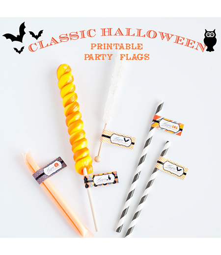 Classic Halloween Design Kit - Printable Party Flags - Instant Download